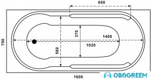 Ванна BAS Гоа 160х70