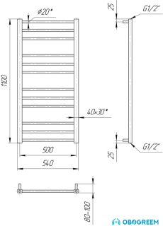 Полотенцесушитель Марио Премиум Классик 110x54