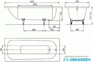 Ванна Kaldewei Saniform Plus 160x70 111700013001
