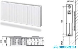 Стальной панельный радиатор Лемакс Compact 22 500x2200