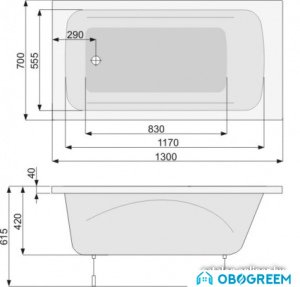 Ванна Poolspa Klio 130 x 70