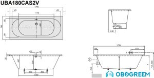 Ванна Villeroy & Boch O.novo 180x80 [UBA180CAS2V-96]