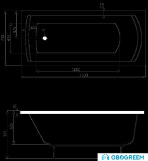Ванна Roca Linea XL 160x75 [24T026000]