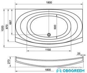 Ванна Artel Plast Эльмира 180x87 (белый)