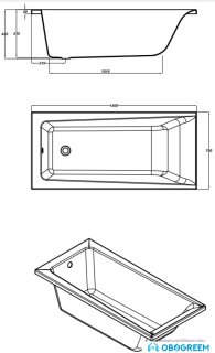 Ванна Cersanit Lorena 150x70 (с ножками)