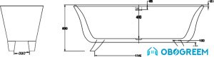 Ванна BelBagno BB41 170x80