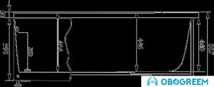 Ванна Aquanet Augusta 170x90 R