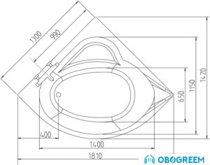 Ванна Alpen Sirius 130x130