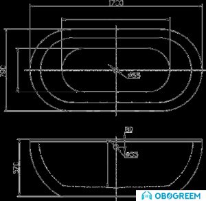 Ванна BelBagno BB13 170x79