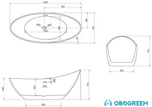 Ванна Abber AB9233R 184x79