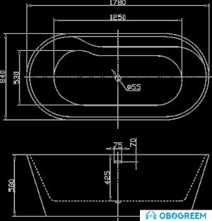 Ванна BelBagno BB14 178x84