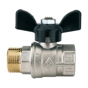 Кран шаровой RB (Rubinetterie Bresciane) UNI-SFER 1521 1/2 НB бабочка