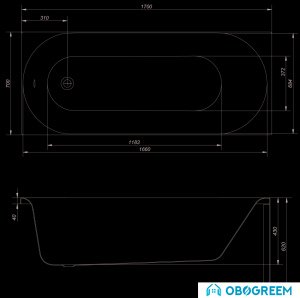 Ванна Cersanit Octavia 170x70 [S301-111]