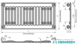 Стальной панельный радиатор Лидея ЛК 10-320 300x2000