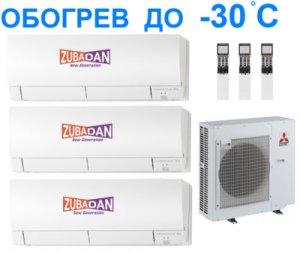 Тепловой насос Mitsubishi Electric MXZ-4E83VAHZ + 3 внутренних блока типа Deluxe FH (25+25+25)