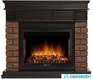 Портал Firelight Bricks Wood 25 (камень темный/шпон венге)