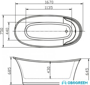 Ванна BelBagno BB302 167x75