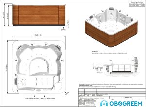 Ванна Aquavia Spa Pulse (white/walnut woodermax)