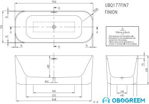 Ванна Villeroy & Boch Finion 170x70 UBQ177FIN7N100V4-01