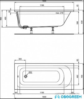 Ванна Ideal Standard Hot Line 160x70 K274501