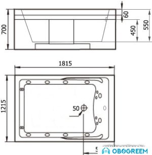 Ванна Gemy G9061 B L 181x121