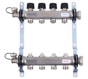Uponor Smart S коллектор с клапанами стальной, выходы 4X3/4