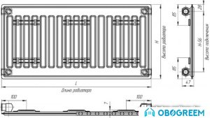 Стальной панельный радиатор Лидея ЛК 10-716 700x1600