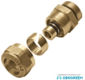 Фитинг KAN Соединитель для многослойных труб 16x1x1/2