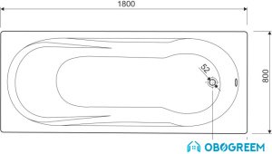 Ванна Cezares Modena 180x80