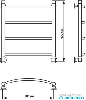 Полотенцесушитель Luxon R 60x50 (нижнее подключение)