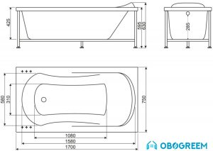 Ванна BelBagno BB103 170х75