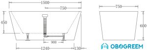 Ванна BelBagno BB71 150x75