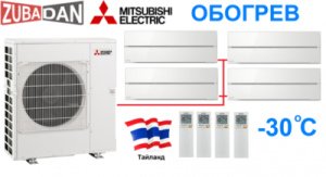 Тепловой насос Mitsubishi Electric MXZ-4E83VAHZ + 4 внутренних блока типа Premium LN (25+25+25+25) (белый)