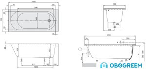 Ванна Villeroy & Boch O.novo 170x70 UBA177CAS2V-01