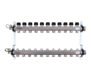 Uponor Smart S коллектор с клапанами стальной, выходы 11X3/4