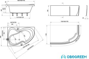Ванна Ravak Rosa II PU Plus 160 x 105 R [CL210P0000]