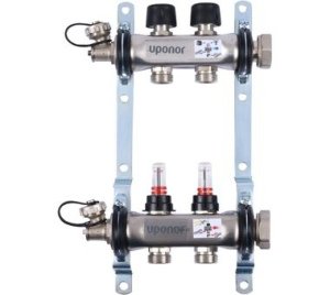 Uponor Smart S коллектор с расходомерами стальной, выходы 2X3/4 Евроконус
