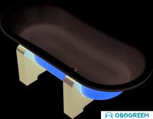 Ванна BLB Duo Comfort Oval Woodline 180x80 (желтый металлик)