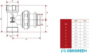 Запорная арматура ITAP Угловой запорный клапан 397S 1/2
