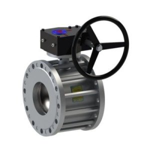 Фланцевый стальной шаровой кран Dn 150/100 под редуктор PN16, L-170 11c342п Breeze