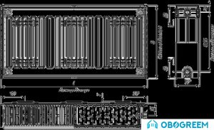 Стальной панельный радиатор Лидея ЛК 22-324 тип 22 300x2400