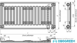 Стальной панельный радиатор Лидея ЛК 10-320 300x2000