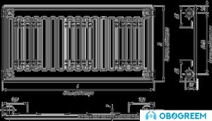 Стальной панельный радиатор Лидея ЛК 10-515 тип 10 500x1500