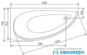 Ванна Artel Plast Далина 160x70