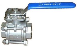 Кран шаровой муфтовый 3-PC из нержавеющей стали F07/F10 Тип BV11-080, DN80, PN40, стандартные патрубки Abra