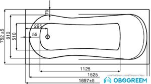 Ванна Jika Floreana 170x75 XL Relax (без хромотерапии) [2.3775.1.000.672.1]