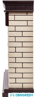 Портал Firelight Bricks Classic (камень бежевый/шпон темный дуб)
