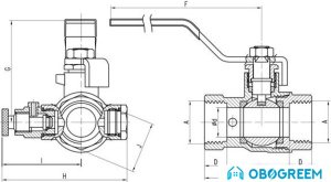 Запорная арматура Ferro Шаровой кран со спускным патрубком 1/2