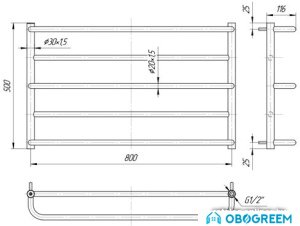 Полотенцесушитель Марио Люкс Сити 50x83