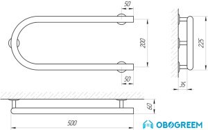 Полотенцесушитель Laris Змеевик 25 РС1 50х20 Э